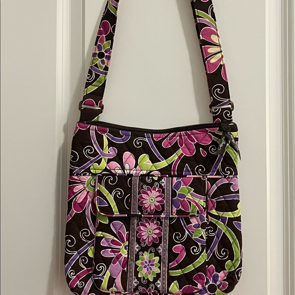 Vera Bradley purple floral crossbody shoulder bag